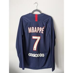 PSG 2019-2020 Home Mbappe Jersey Soccer LS Authentic Nike Retro Men Large